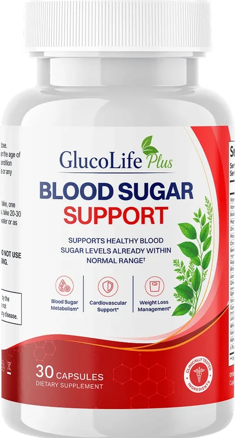Frasco individual de GlucoLife Plus Blood Sugar Support Capsules